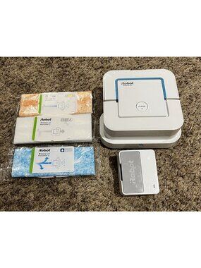 iRobot Braava Jet 240 Automatic Mopping Robot Battery, Charger, Mop Heads Tested